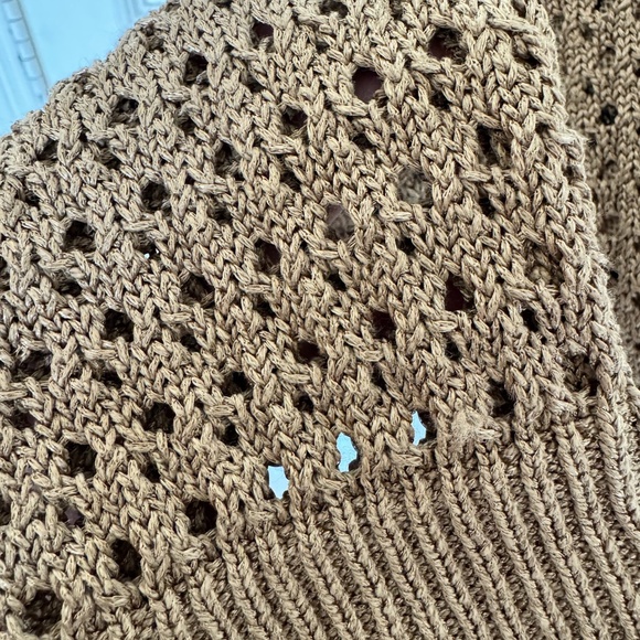 Loft Bronze Metallic Open Weave Sweater - Picture 3 of 4